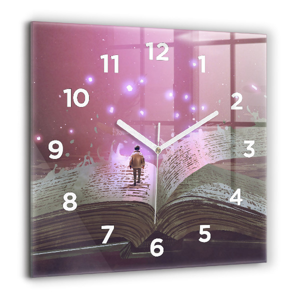 Square wall clock Abstraction book
