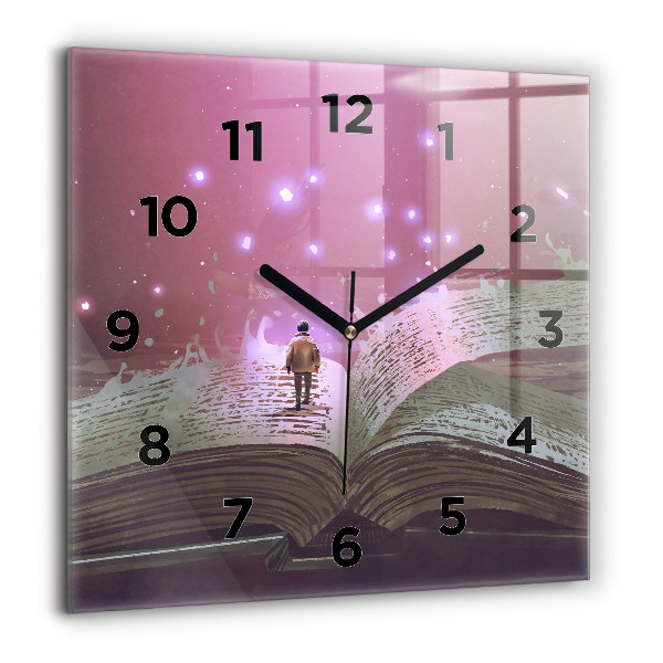 Square wall clock Abstraction book
