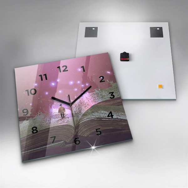 Square wall clock Abstraction book