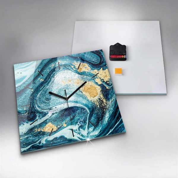 Square wall clock Abstract marble