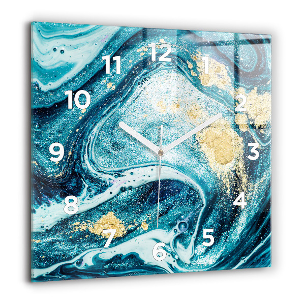 Square wall clock Abstract marble