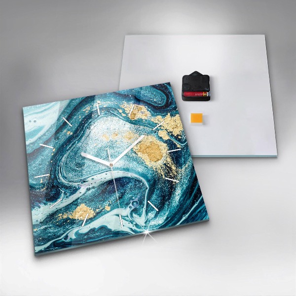 Square wall clock Abstract marble