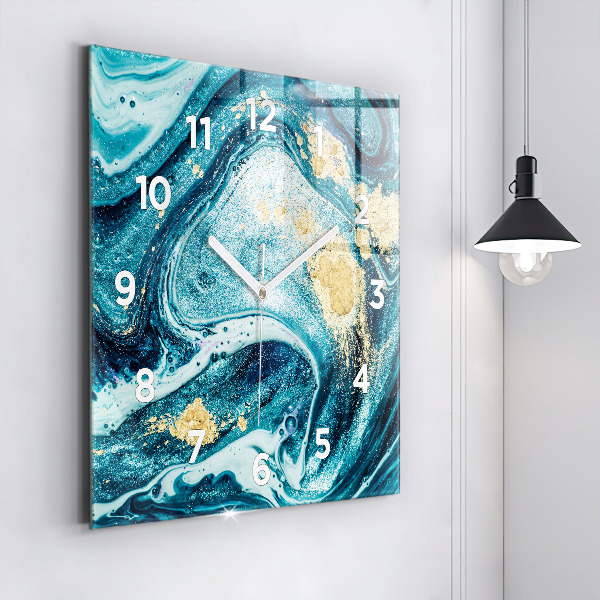 Square wall clock Abstract marble