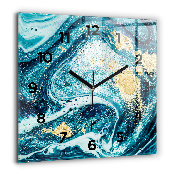 Square wall clock Abstract marble