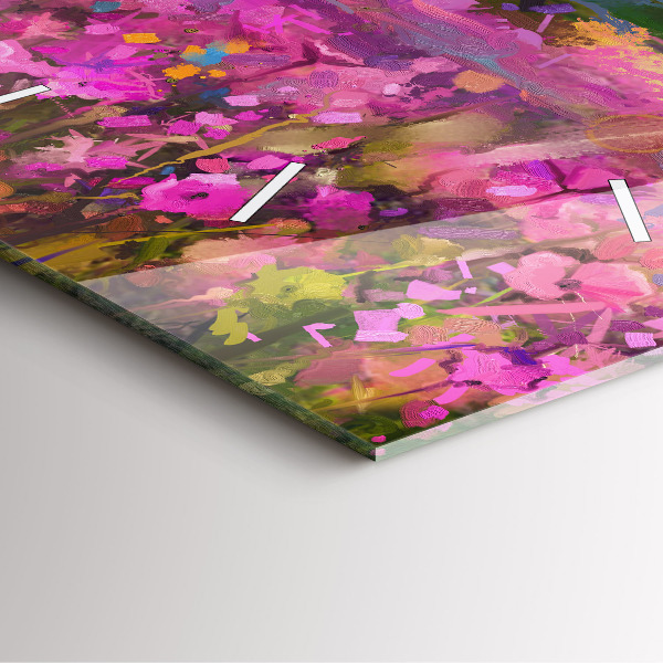 Square wall clock Landscape of nature and flowers