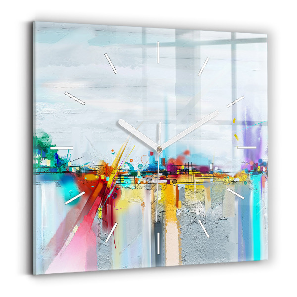Square wall clock Abstract bridge