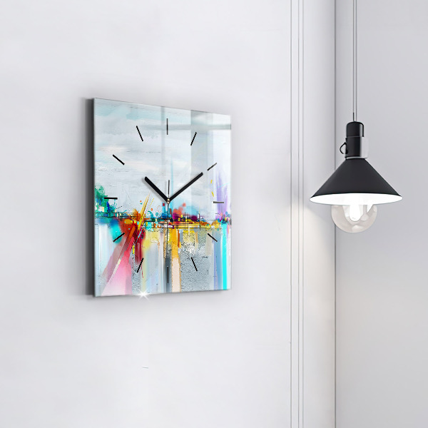Square wall clock Abstract bridge
