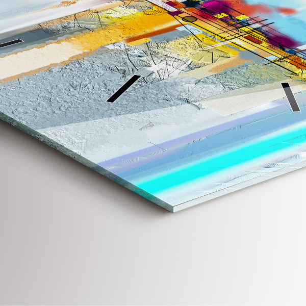 Square wall clock Abstract bridge