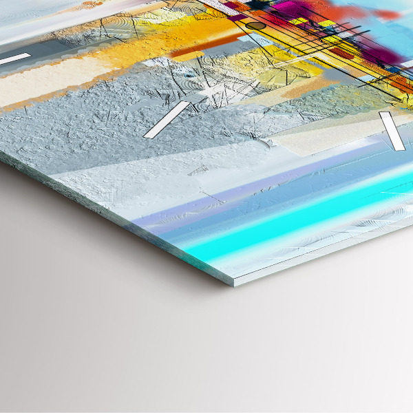 Square wall clock Abstract bridge