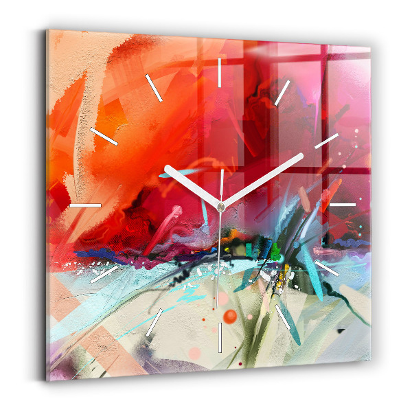 Square wall clock Rows of spices