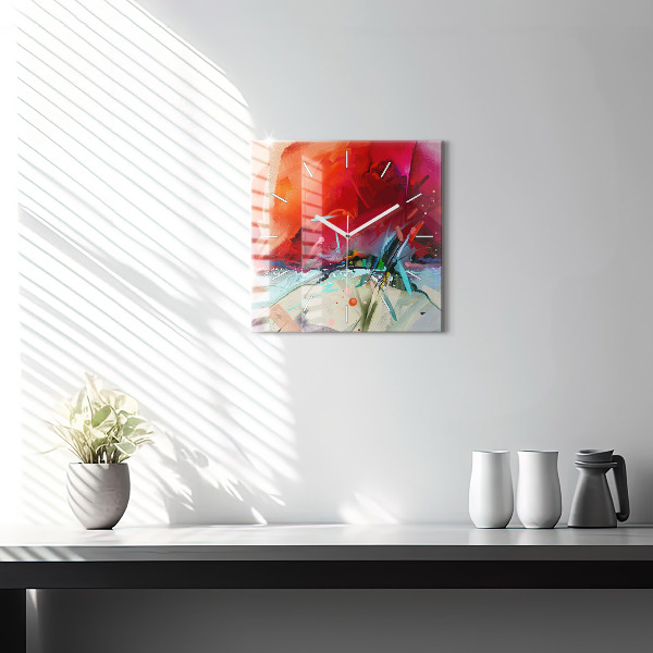 Square wall clock Rows of spices