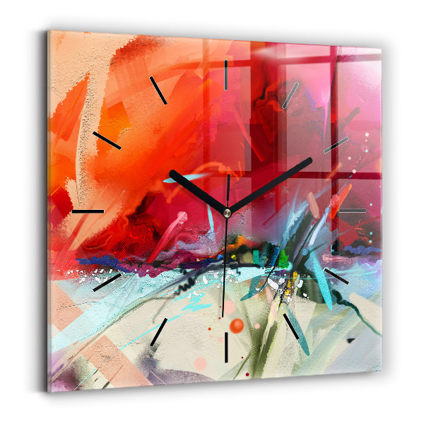 Square wall clock Rows of spices