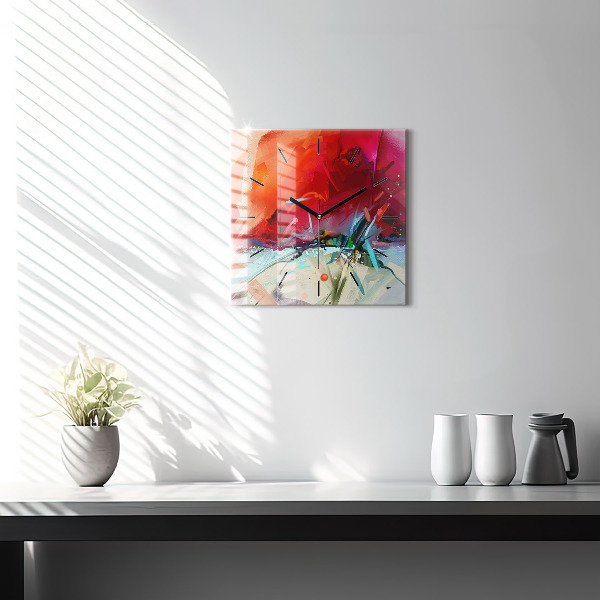 Square wall clock Rows of spices