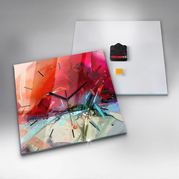 Square wall clock Rows of spices