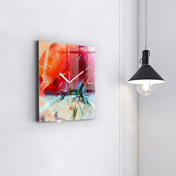 Square wall clock Rows of spices