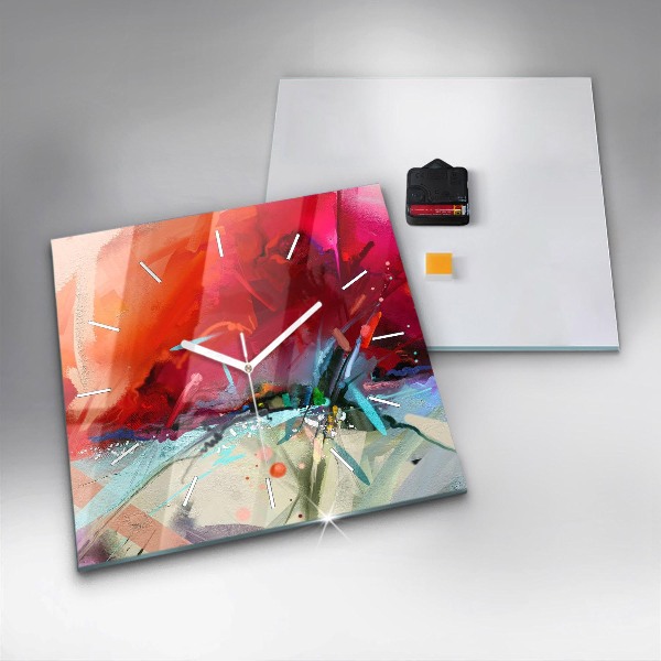 Square wall clock Rows of spices