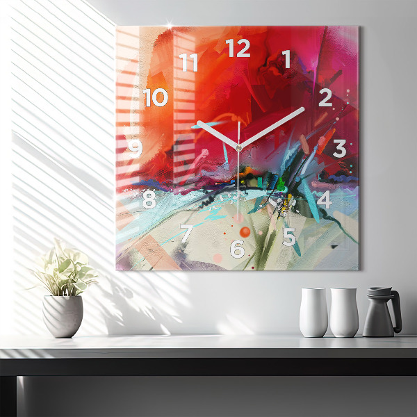 Square wall clock Rows of spices