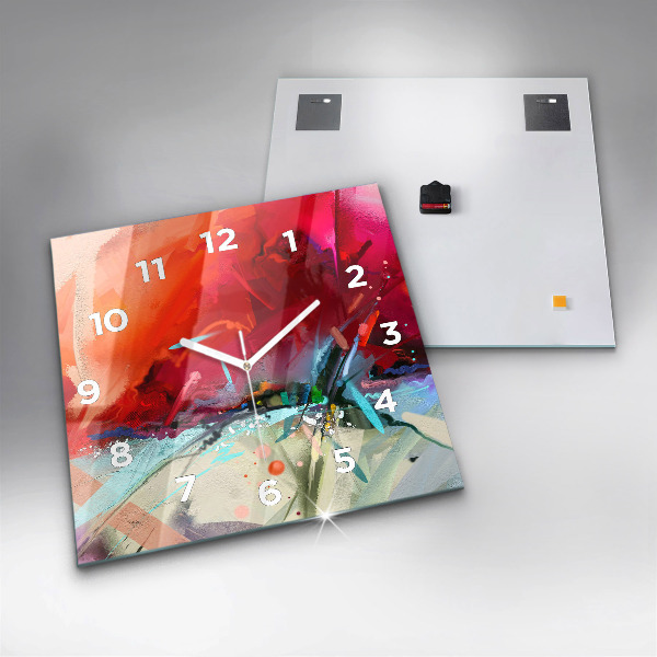 Square wall clock Rows of spices