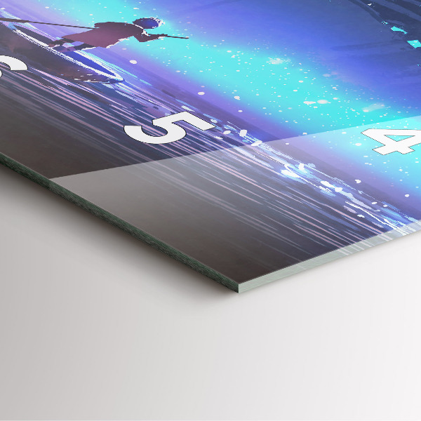 Square wall clock Fantasy sailing ship