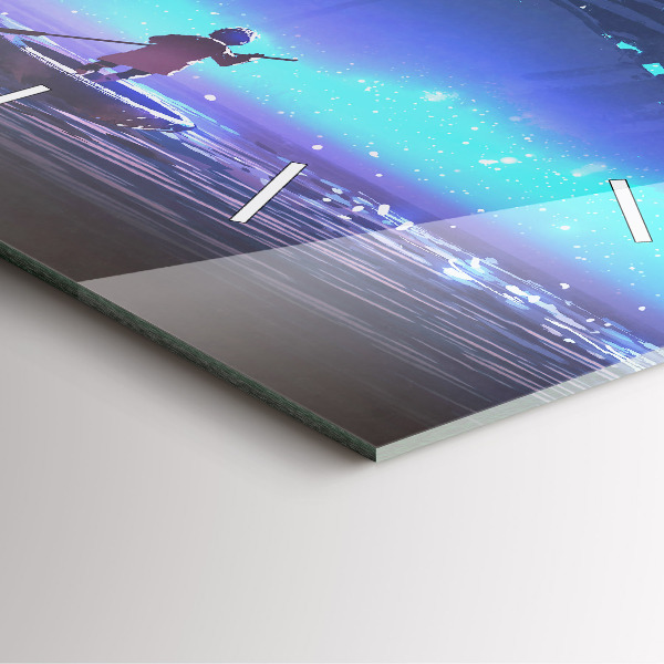 Square wall clock Fantasy sailing ship