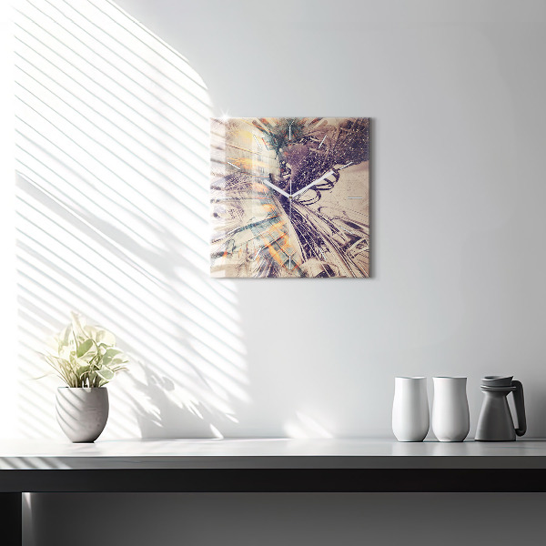 Square wall clock Abstract mechanism