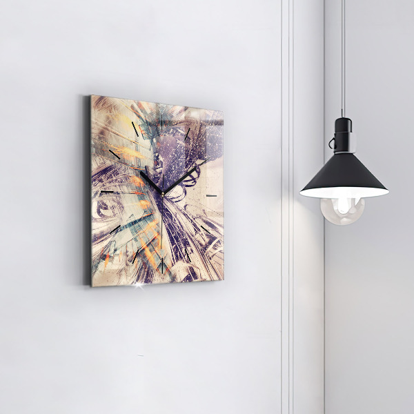 Square wall clock Abstract mechanism