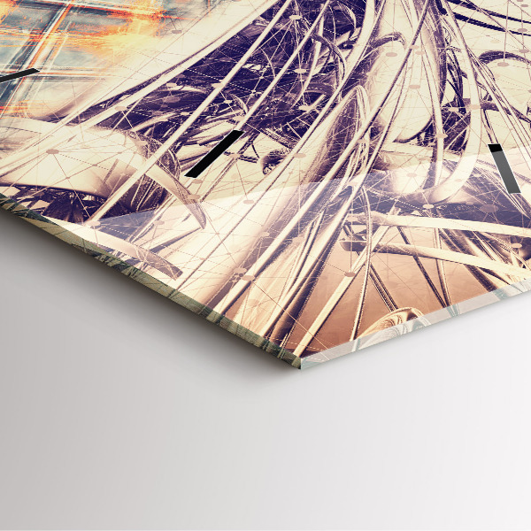 Square wall clock Abstract mechanism