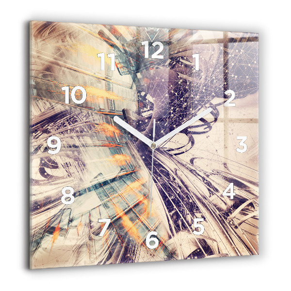 Square wall clock Abstract mechanism