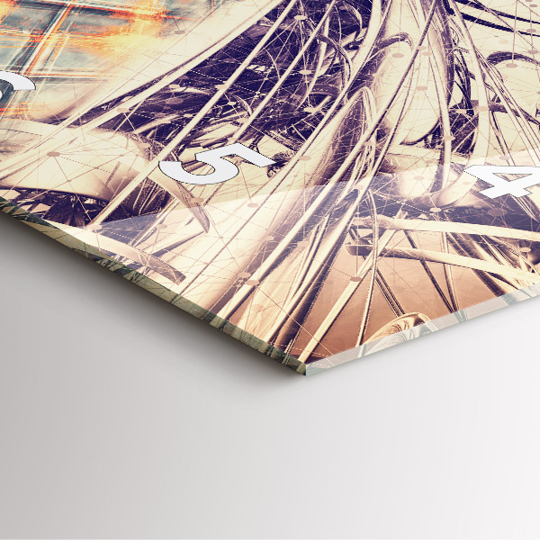 Square wall clock Abstract mechanism