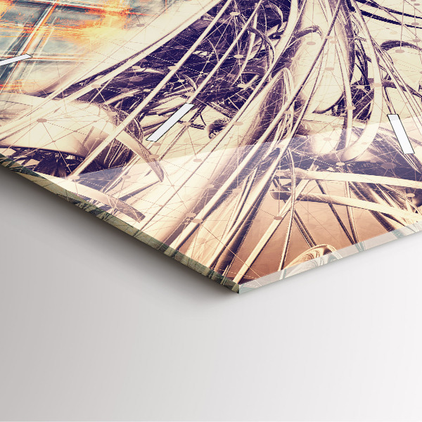 Square wall clock Abstract mechanism