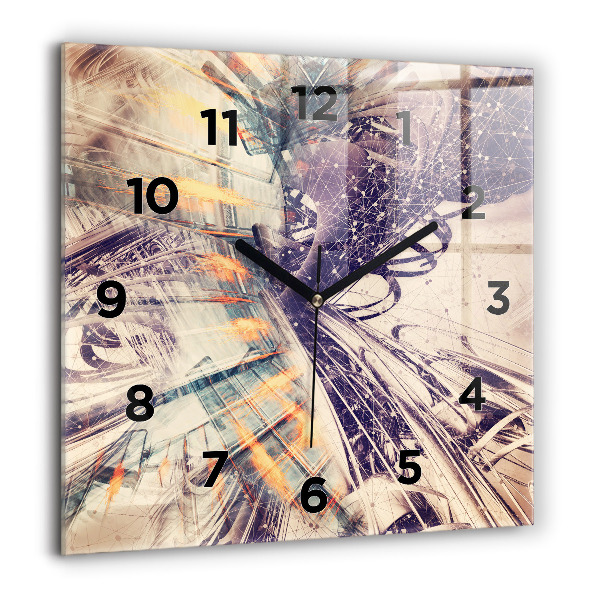 Square wall clock Abstract mechanism