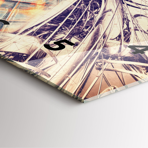 Square wall clock Abstract mechanism