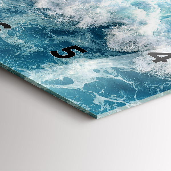 Square wall clock Sea waves
