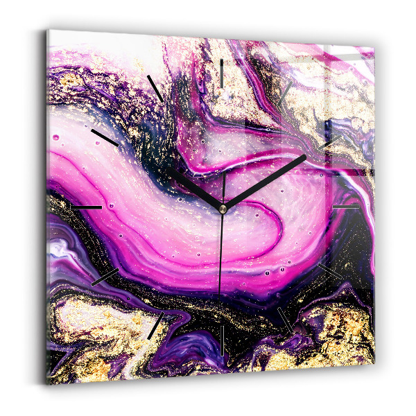 Square wall clock Abstract marble