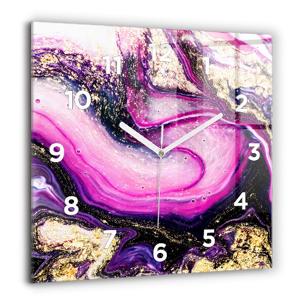 Square wall clock Abstract marble