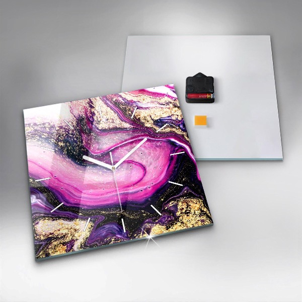 Square wall clock Abstract marble