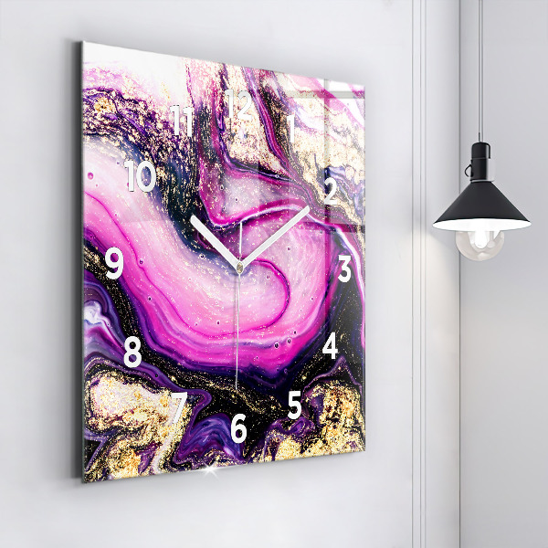 Square wall clock Abstract marble