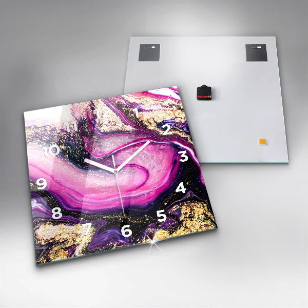 Square wall clock Abstract marble