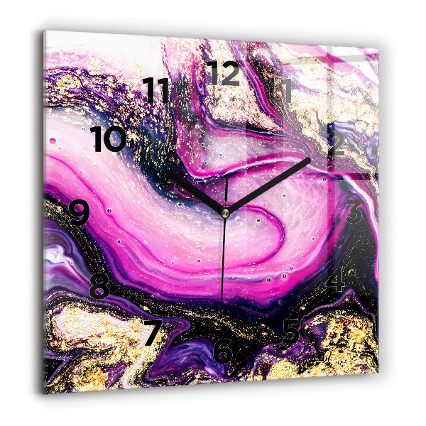 Square wall clock Abstract marble