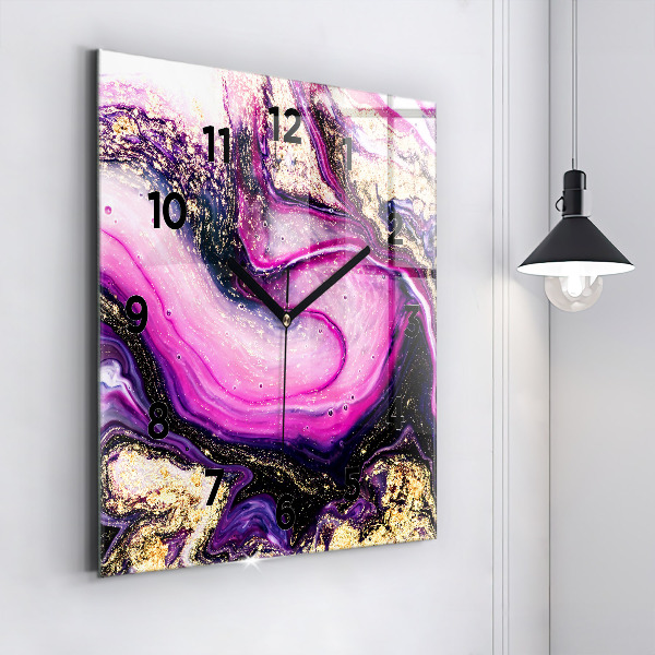 Square wall clock Abstract marble