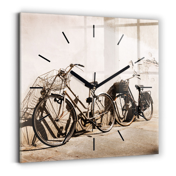 Square wall clock Italian bike