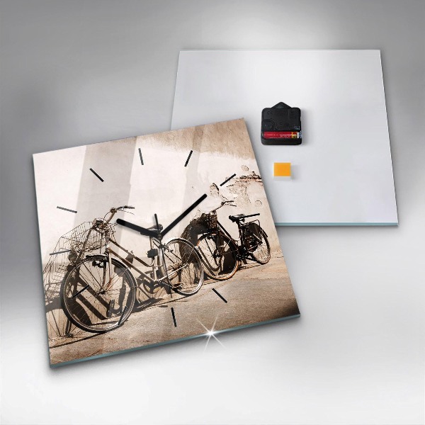 Square wall clock Italian bike