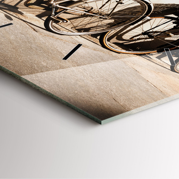 Square wall clock Italian bike