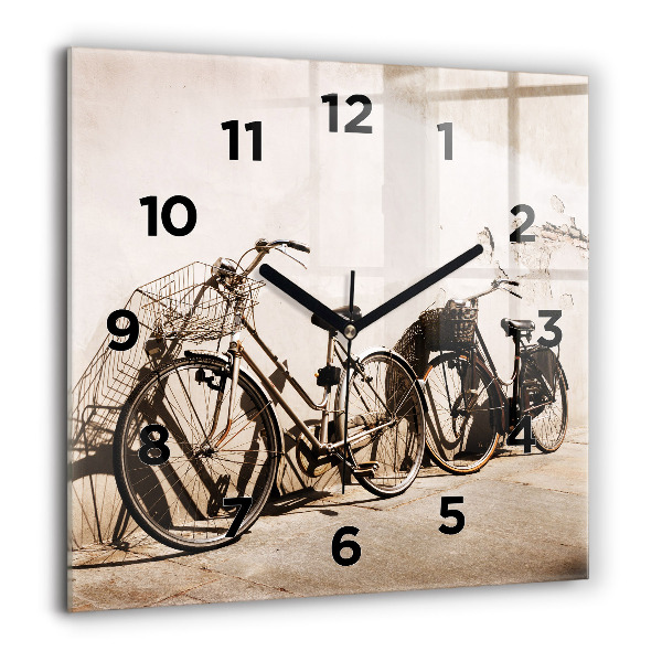 Square wall clock Italian bike
