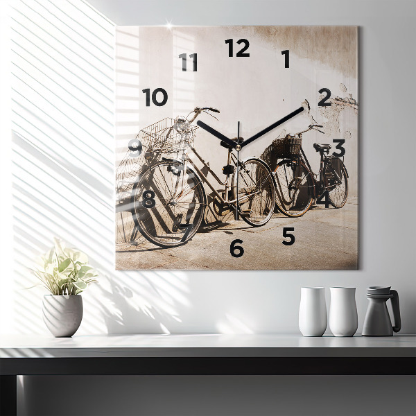 Square wall clock Italian bike