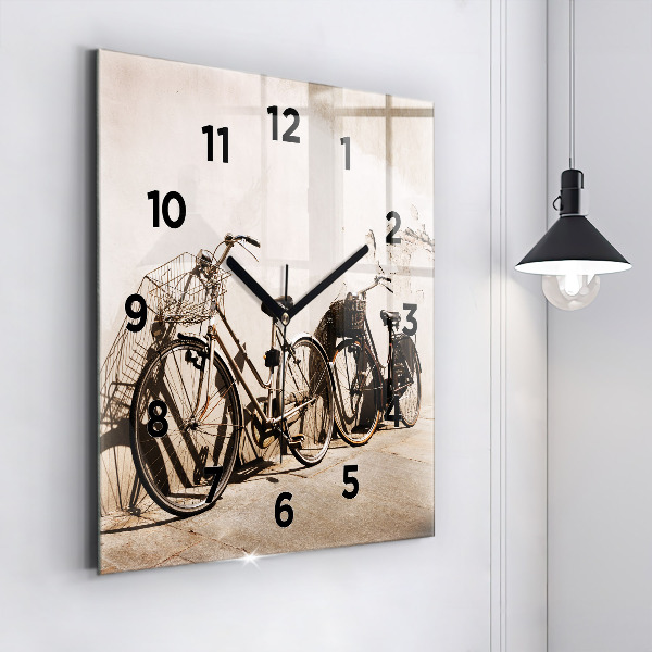 Square wall clock Italian bike