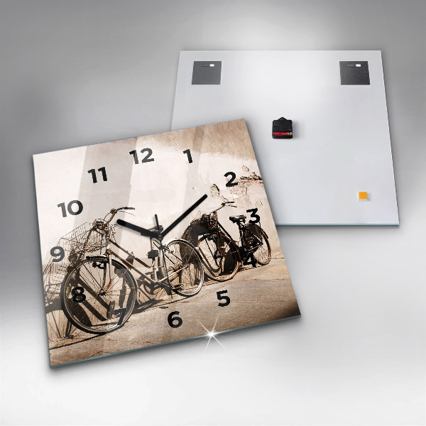 Square wall clock Italian bike