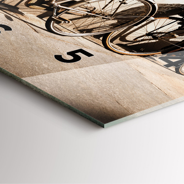 Square wall clock Italian bike