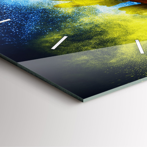 Square wall clock Colorful parrot