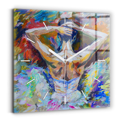 Square wall clock Painted Ballerina